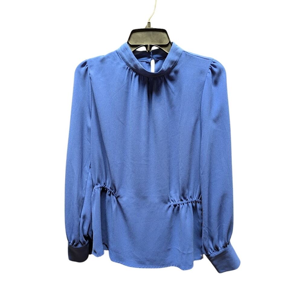 Halogen peasant Blouse Size Small Long sleeve mock neck fitted waist NEW career